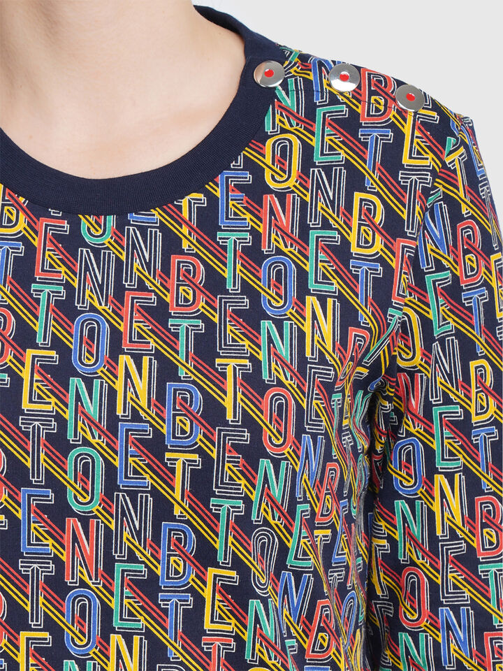 Short Sleeve Tee With Aop And Btn On Shoulder image number 5